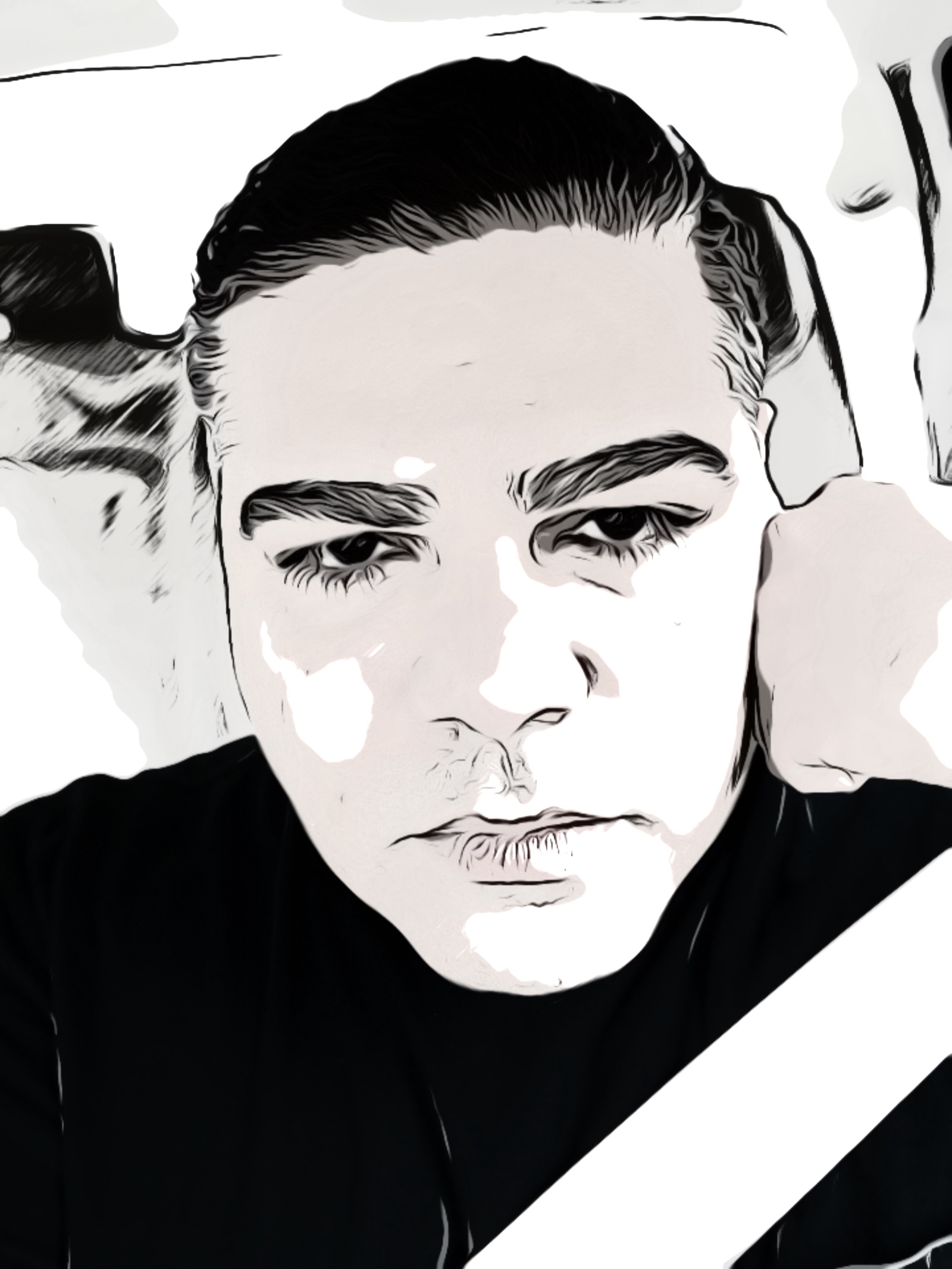 Portrait illustration of Mario José Estrada