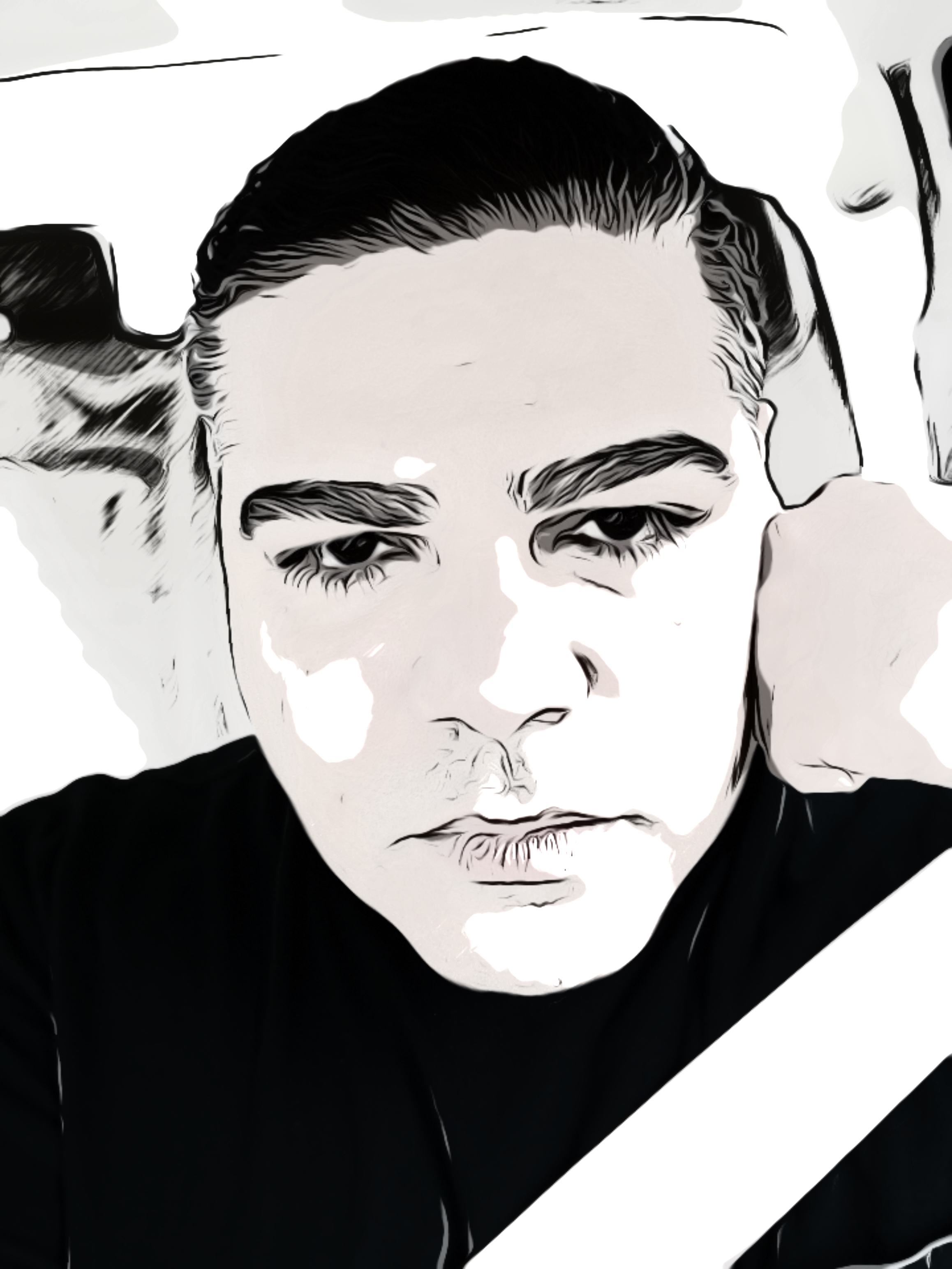 Portrait illustration of Mario José Estrada